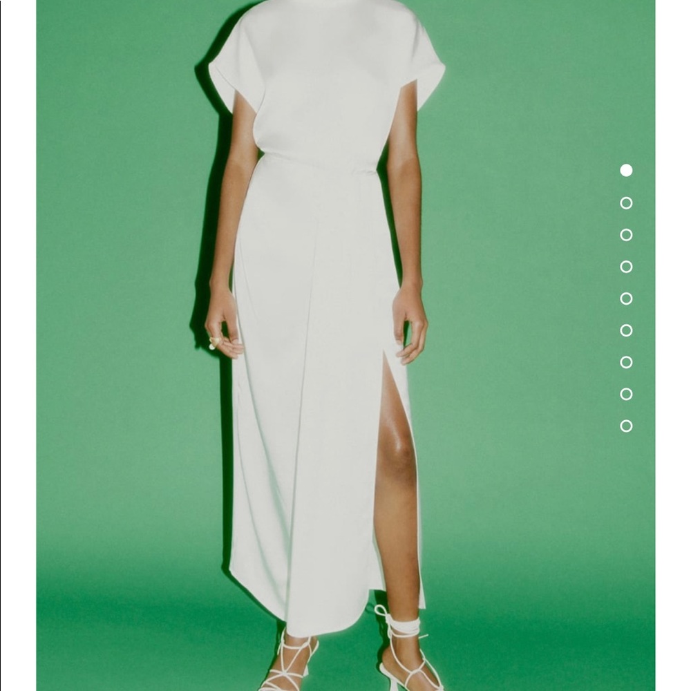 ZARA silk white skirt and top set